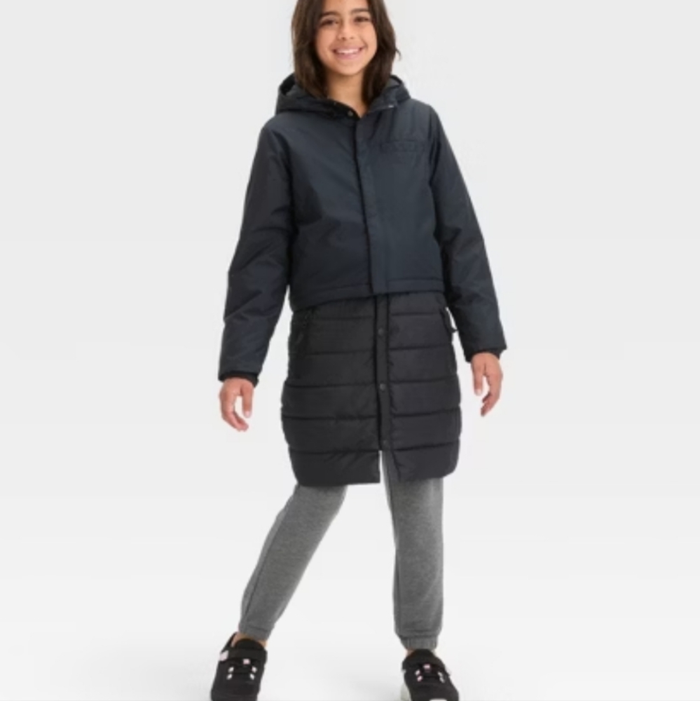 NWT All In Motion 3 In 1 Mid Length Jacket With skirt & Hood - Picture 2 of 11